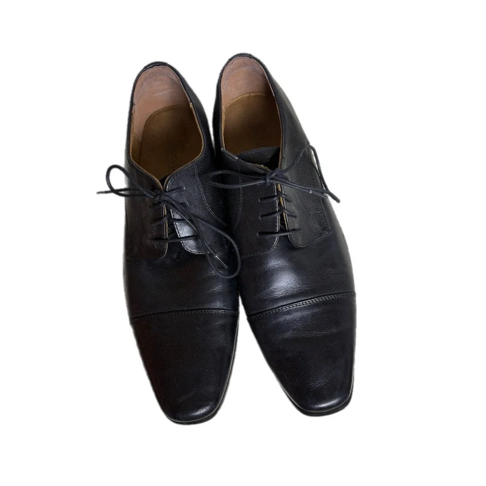 Florsheim Postino Cap Toe Oxford Mens‎ Size 10.5 Black Premium Leather Dressy